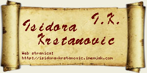 Isidora Krstanović vizit kartica